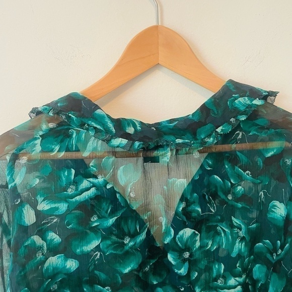 J. Crew Collection Emerald Silk Floral Button Down - Picture 8 of 8